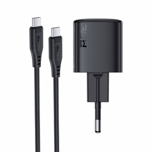 Laadija Acefast A118 30W GaN USB-C + USB-C USB-C-le kaabel 1.2m must
