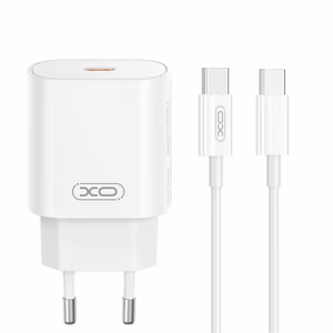 XO seinalaadija CE25 PD 25W 1x USB-C valge + kaabel USB-C - USB-C
