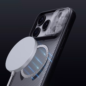 Nillkin CamShield Pro MagSafe Compatible Ümbris jaoks iPhone 17 Pro Max - Läbipaistev Must