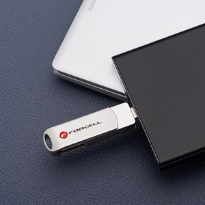 Pendrive 32GB USB 3.2 Gen 1 (USB A) Forcell F-Data Metal hõbedane