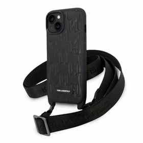 Karl Lagerfeld Monogram Plaque Logo Strap Ümbris jaoks iPhone 14 / 15 / 13 6.1" - must