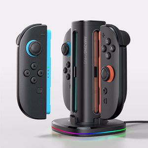 AmazingThing Thunder Pro PlayDock laadija Nintendo Switch 2 kontrolleritele - must