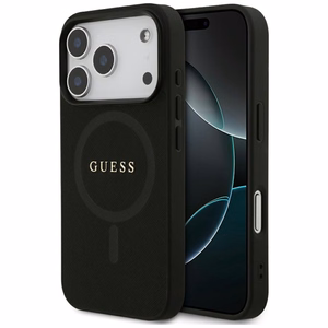 Guess Saffiano Classic Logo MagSafe Ümbris jaoks iPhone 17 Pro - Must