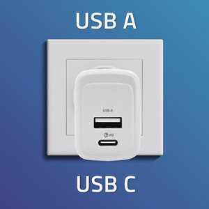 Qoltec 51825 GaN 45W laadija, 5-20V, 1.5-3A, 1 x USB-C PD, 1x USB QC 3.0, valge
