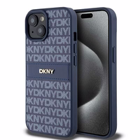 DKNY Leather Mono Stripe & Metal Logo ümbris jaoks iPhone 15 / 14 / 13 - sinine