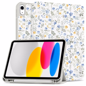 Чехол Tech-Protect SC Pen для iPad 10.9" 2022 (10 пок.) / 11" 2025 (11 пок.) - ромашки с листьями