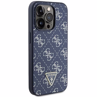 Guess 4G Triangle Metal Logo ümbris jaoks iPhone 15 Pro - sinine