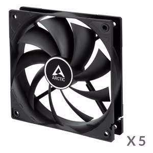 ARCTIC F12 PWM Ümbris Fan, 4-pin, 120mm, Must, 5 pcs