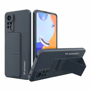 Wozinsky Kickstand Case silikoonümbris alusega Xiaomi Redmi Note 11 Pro tumesinine