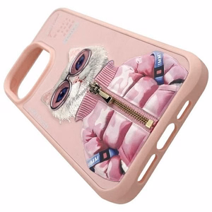 NIMMY ümbris COOL&CUTE 2.0 Cat jaoks IPHONE 15 Pro roosa