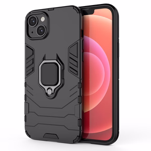 Чехол Ring Armor для iPhone 14 бронированный с магнитным кольцом-держателем чёрный