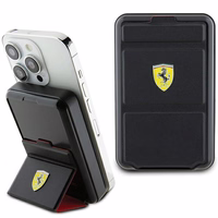 Powerbank Ferrari Metal Logo MagSafe induktsioon 15W 10000 mAh koos statiivifunktsiooniga - must