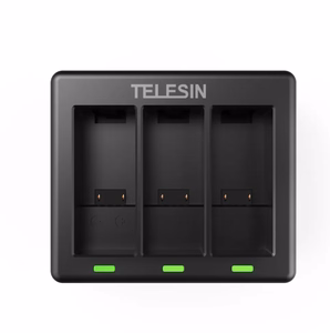 3-slot laadija Telesin jaoks GoPro Hero 12 / Hero 11 / Hero 10 / Hero 9