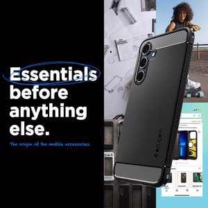 Spigen Rugged Armor ümbris seadmele Samsung Galaxy A55 5G, mattmust