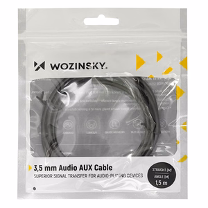 Wozinsky AUX Kaabel Angled (Male-Male) Mini Jack Kaabel 1.5m must
