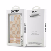 DKNY IML Checkered Mono Pattern & Printed Stripes MagSafe ümbris jaoks iPhone 11 / Xr - roosa