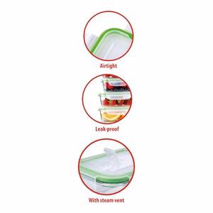 Alpina kaanega klaasist toidukarpide komplekt, 370 / 640 / 1050 ml, 6 tk