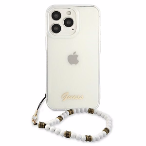 Guess GUHCP13LKPSWH iPhone 13 Pro / 13 6.1" прозрачный жёсткий чехол White Pearl