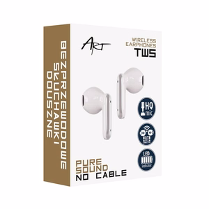 ART juhtmevaba kõrvaklapid bluetooth TWS + dokkimisjaam Type C AP-TW-B4W valge