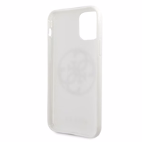 Guess GUHCN65TPUWHGLG iPhone 11 Pro Max valge/valge kõva ümbris Glitter 4G Circle Logo