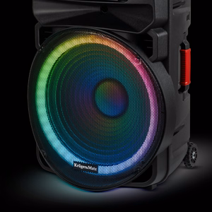 60 W aktiivkõlar 2 juhtmevaba UHF-mikrofoni, SD, Bluetoothi, FM-i, USB ja LED-iga