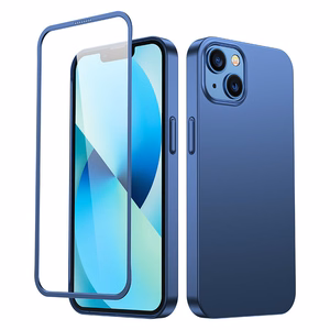 Joyroom 360 Full Чехол передняя и задняя крышка для iPhone 13 + закалённое стекло синий (JR-BP927 blue)