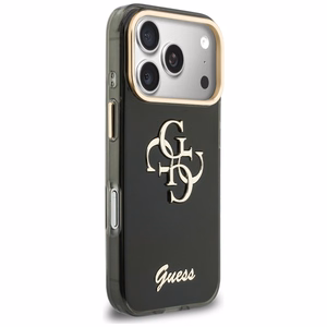 Guess IML 4G Script Metal ümbris mudelile iPhone 17 Pro Max / 18 Pro Max – värv: must