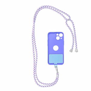 SWING (6mm) Phone lanyard, Phone pendant with adjustable length / cord length 165cm (max 82.5cm in the loop) / on the shoulder or neck - valge - lilla