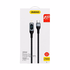 Dudao USB Type C - Lightning кабель быстрая зарядка PD 20W 1m чёрный (L7MaxL)