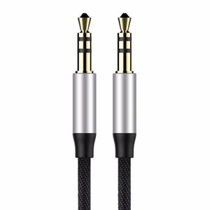 Baseus Yiven 3,5 mm mini jack AUX audiokaabel, 1 m, must/hõbe