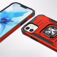 Wozinsky Ring Armor ümbris iPhone 14 soomustatud kate magnetiline hoidja rõngas punane