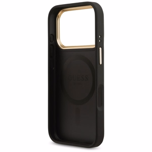 Guess 4G Strass Logo & Big Strap Metal Buttons MagSafe чехол iPhone 17 Pro черный