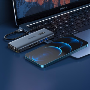 Choetech multifunctional HUB koos ekraan 12in1 USB-C to USB-C / USB-A / HDMI / VGA / AUX / SD / TF hall (HUB-M26)