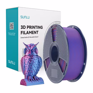 Sunlu PLA+ Silk kahevärviline filament (punane ja sinine)
