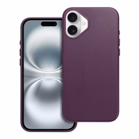 LEATHER MAG COVER ümbris jaoks IPHONE 16 Plus dark violet