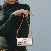 Tel Protect Strap Clear Ümbris jaoks Iphone 16 oranž