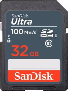 SanDisk memory card 32GB SDHC Ultra 100 MB/s