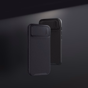 Nillkin sünteetilisest kiust S ümbris iPhone 14 ümbris koos kaamerakattega, must