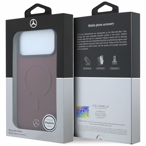 Mercedes 3D MagSafe nahast ümbris mudelile iPhone 17 Pro Max, tumesinine