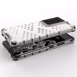 Honeycomb case бронированный чехол с гелевой рамкой для Samsung Galaxy S22 Ultra синий