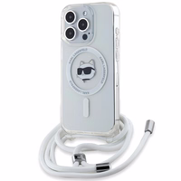 Karl Lagerfeld IML Choupette Head&Cord MagSafe ümbris jaoks iPhone 15 Pro Max - läbipaistev