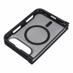 Must Forcell F-Protect 4sD-i Smoke Hybrid Premium ümbris iPhone Duo jaoks, ühildub MagSafe'iga