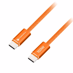 Kaabel USB C USB C Forcell F-Energy QC4.0 PD 5A 100W Cafule Color 1,2 m ACYH23 oranž