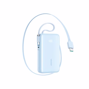 Joyroom JR-PR2L 10000mAh 35W Power Bank sisseehitatud sissetõmmatava USB-C kaabli ja Lightning rihmaga - sinine