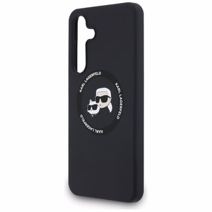 Karl Lagerfeld Silicone Karl & Choupette Heads MagSafe Ümbris jaoks Samsung Galaxy S25 FE - must