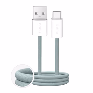 Puro Fabrik 2.0 10W USB-A - USB-C Braided Kaabel 1.5m - roheline