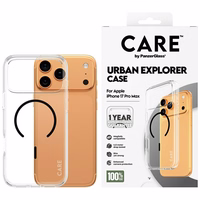 CARE by PanzerGlass Flagship Urban Explorer Ümbris w. Must MagSafe jaoks iPhone 17 Pro Max - Läbipaistev