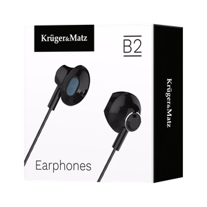 Kruger&Matz B2 mikrofoniga kõrvasisesed kõrvaklapid, mustad