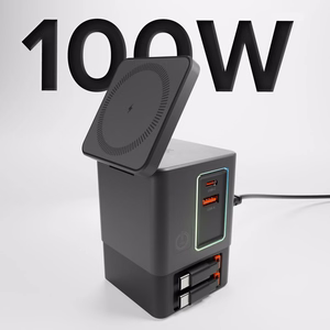 SBS Power Dock 6-in-1 with MagSafe, Stand, and USB-C Cables 65W – Black