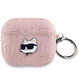 Karl Lagerfeld Monogram Choupette Head ümbris jaoks AirPods 3 - roosa
